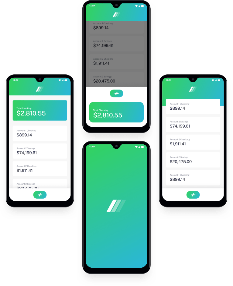 Easybank mobile app mockups